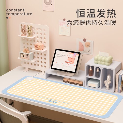 加热鼠标垫左侧开关冬季发热暖桌垫女生高颜值办公室工位桌面加热