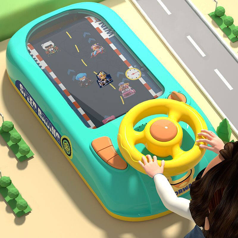 儿童玩具男孩创意玩具模拟方向盘4-6-10岁赛车闯关大冒险游戏机仿