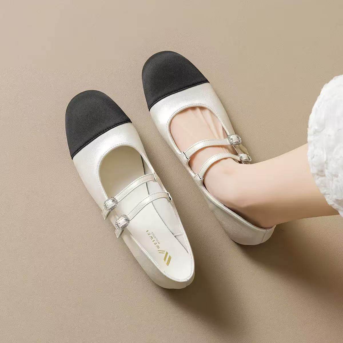 2026新款春季芭蕾舞单鞋女拼色法式小香风玛丽珍鞋一字带奶奶鞋女,女鞋,玛丽珍鞋,淘宝优惠券,粉丝福利购,淘宝优惠卷