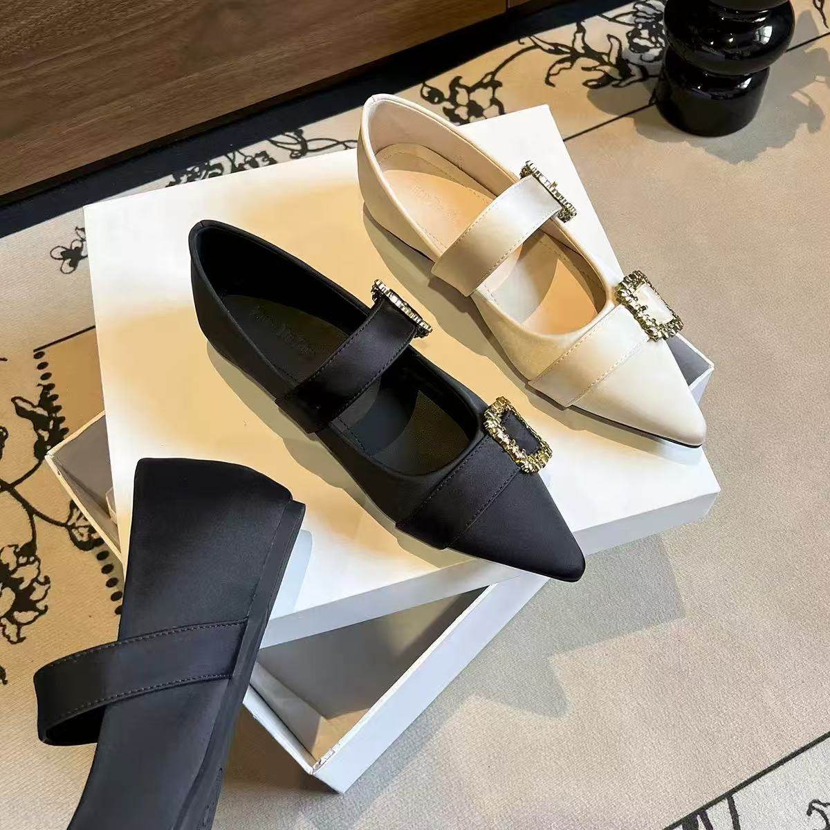 法式复古内增高方扣单鞋2026早春秋季新款时尚浅口尖头平底大码鞋,女鞋,浅口单鞋,淘宝优惠券,粉丝福利购,淘宝优惠卷