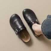 厚底包头半拖鞋 女2026新款 春夏季 复古流苏勃肯鞋 外穿懒人博肯单鞋