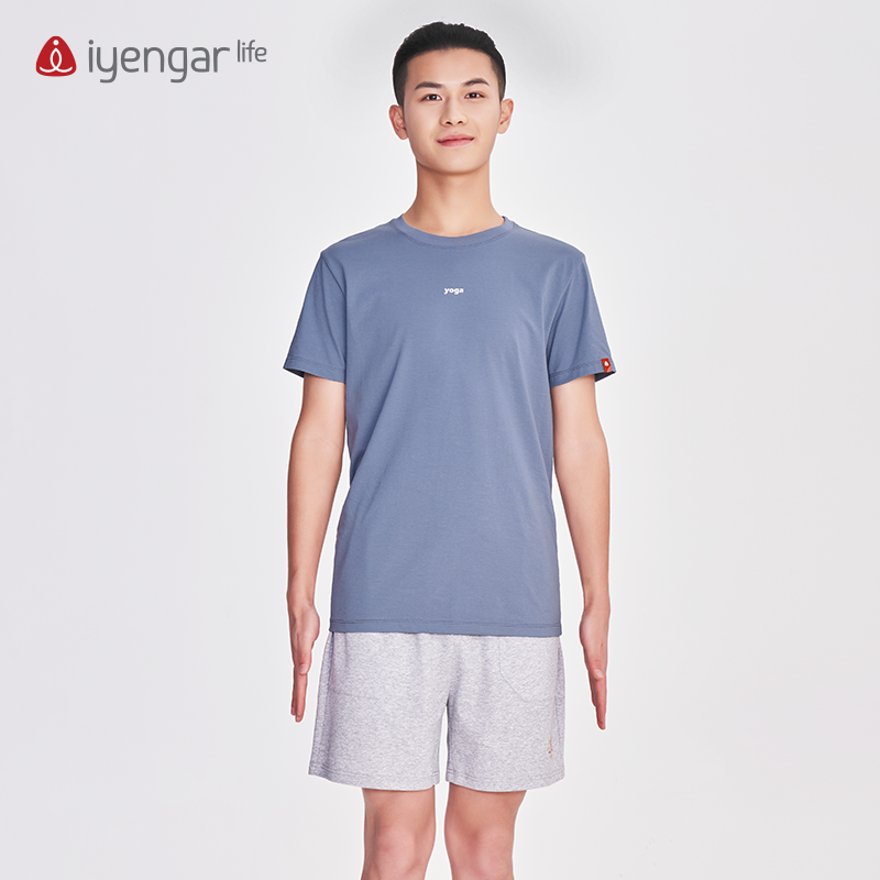 艾扬格life 品牌瑜伽服男款套装 大长腿图案男t 男装五分裤