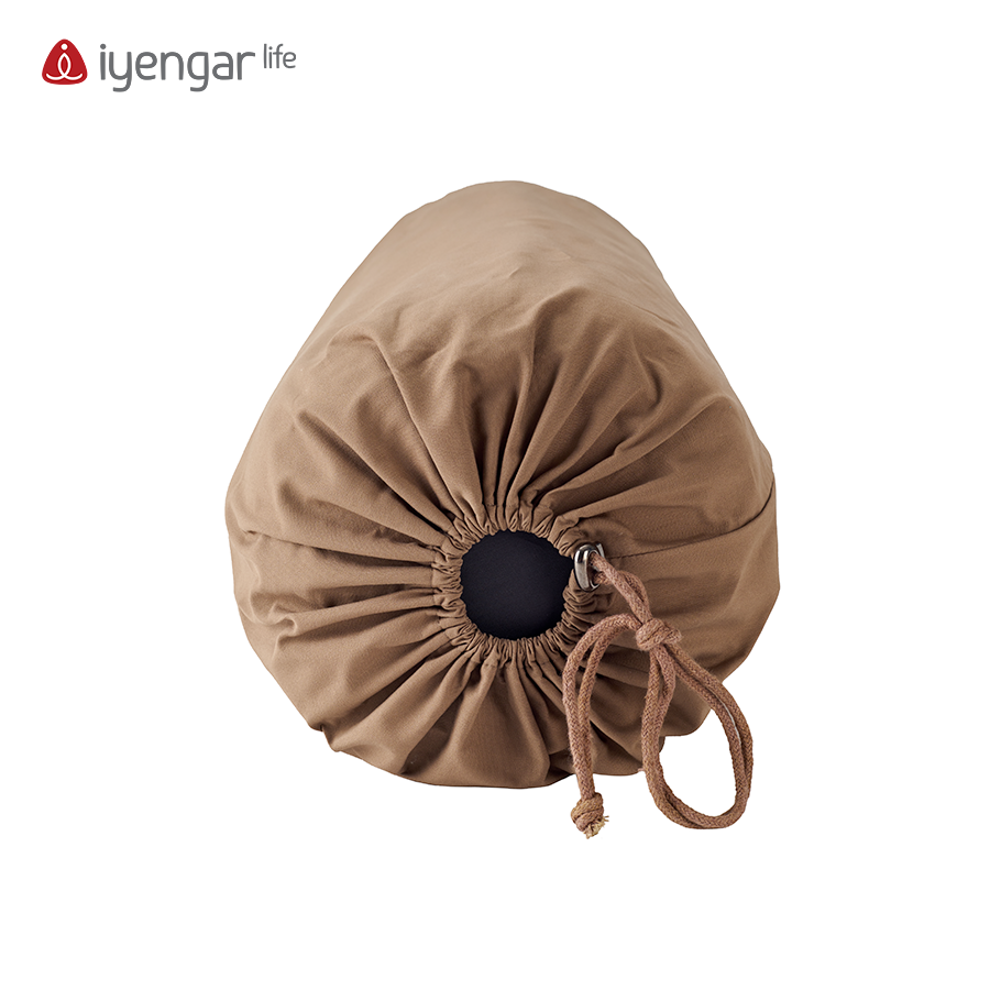 艾扬格Life圆形抱枕浅咖色天然棉花瑜伽辅助工具学院用品冥想坐垫