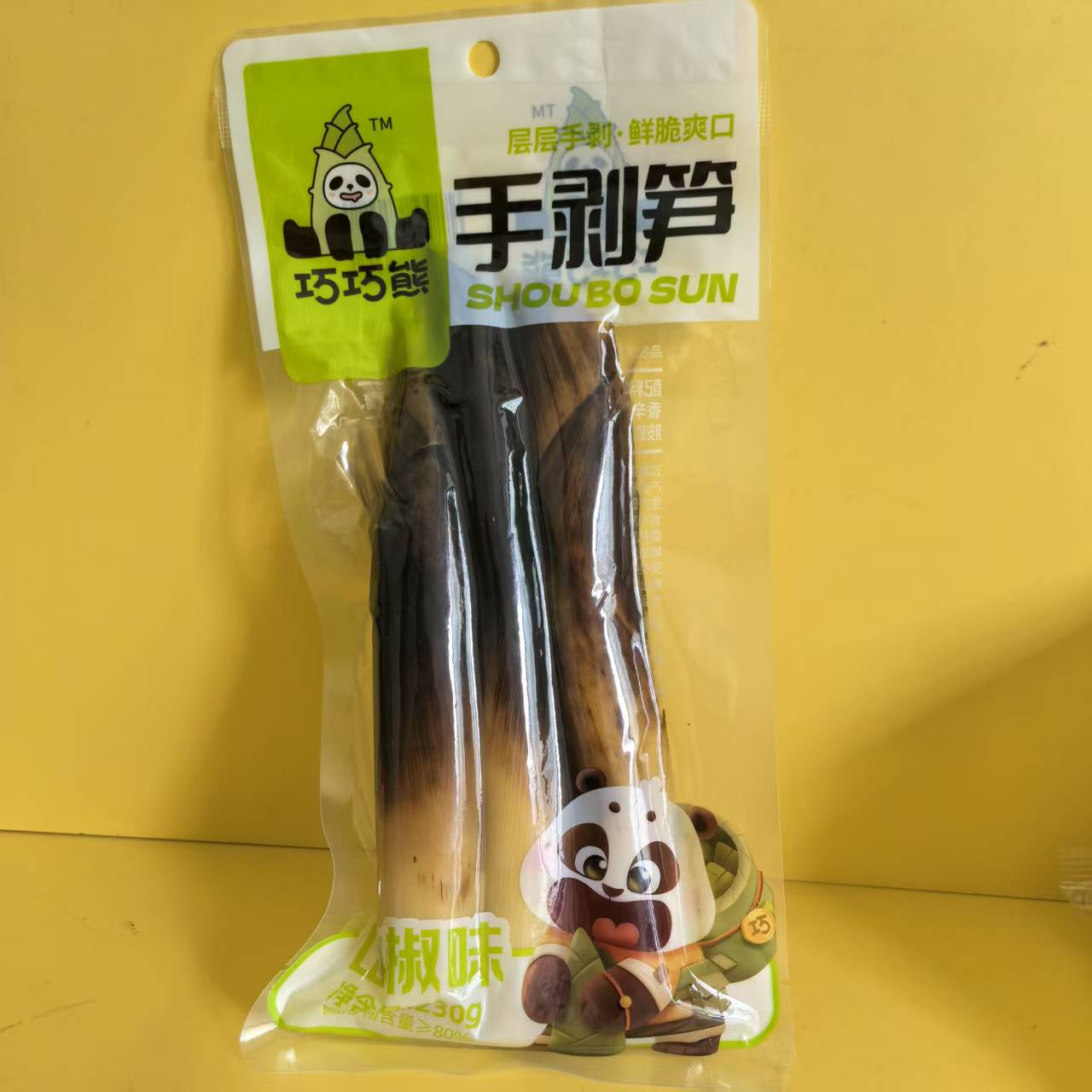 巧巧熊手剥笋山椒味230g笋条