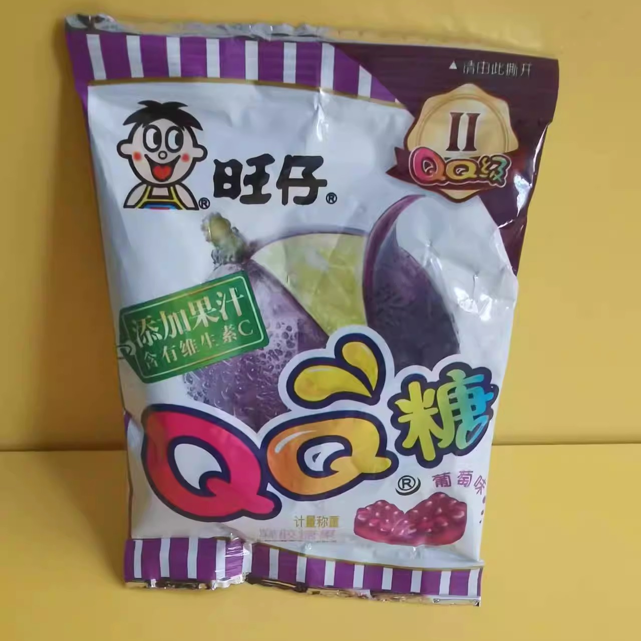 旺仔QQ糖葡萄味凝胶糖果软橡胶糖