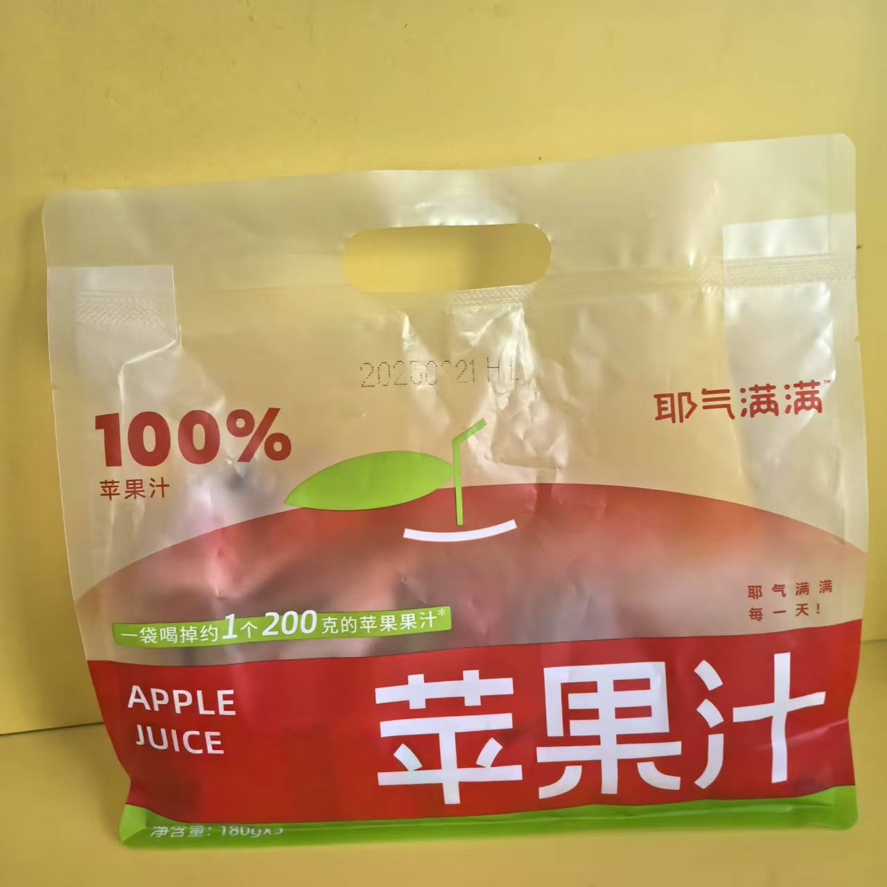 耶气满满苹果汁风味饮料大包图片