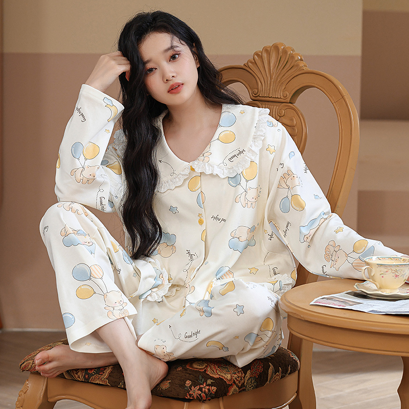 带胸垫纯棉春夏季公主风月子服