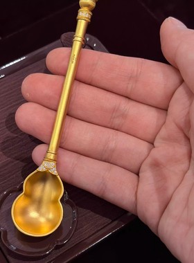 铜镀金「福禄双全」金色半身葫芦半身瓢摆件轻奢小众办公装饰品