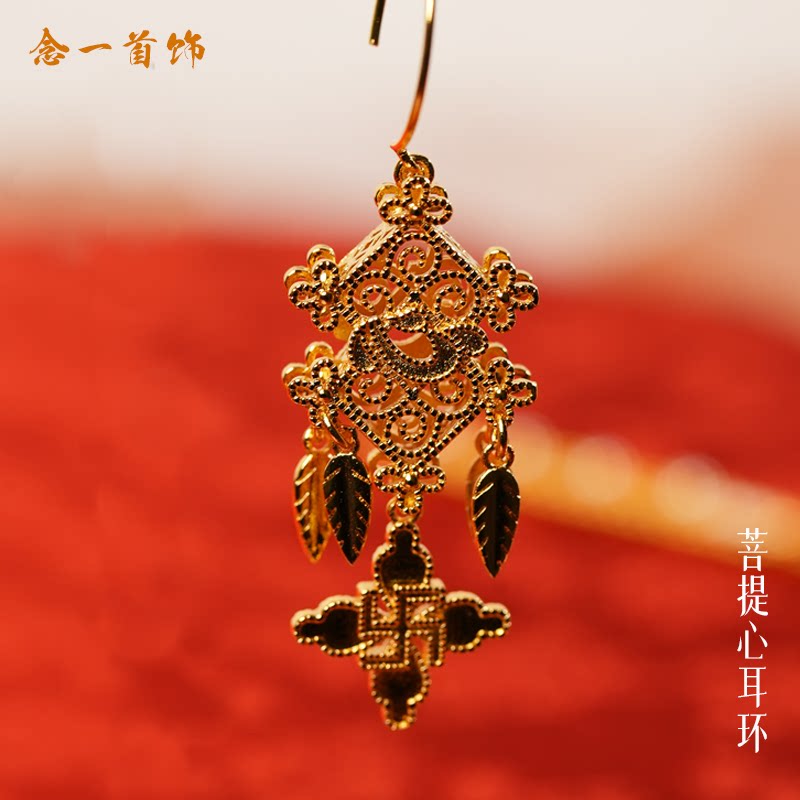 古法镂空宫灯耳环复古宫廷风