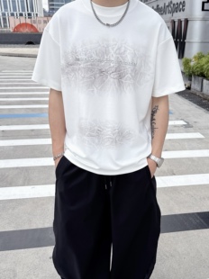 复古圆领短袖 T恤男宽松休闲百搭上衣 美式 2026新款