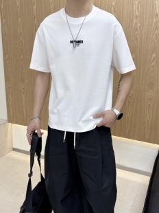 复古圆领短袖 T恤男宽松休闲百搭上衣 美式 2026新款