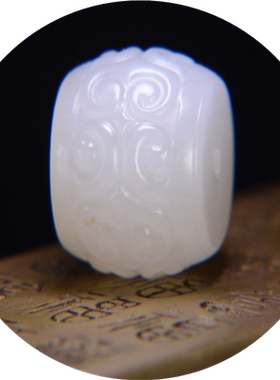羊脂玉回纹珠配珠和田玉