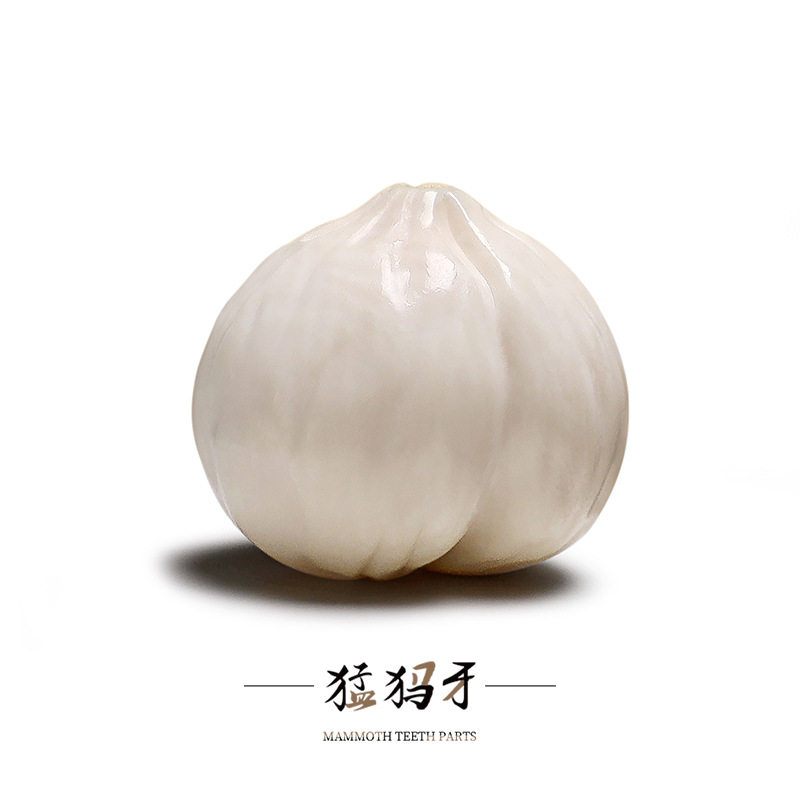 天然猛犸象牙雕刻屁桃散珠隔珠背云佛珠金刚菩提diy手工配饰吊坠