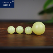 和田玉散珠黄口料圆珠子8 正品 18mm单颗diy项链手串配珠