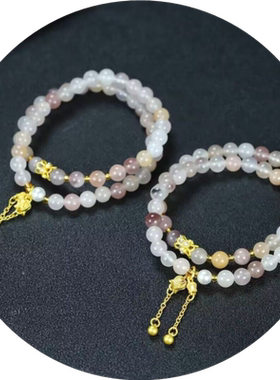 天然新疆天山翠手链带猫爪招财猫菩提根男女情侣款手串气质国风礼