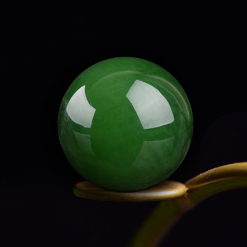 碧玉散珠圆珠天然和田玉珠子多宝配珠菠菜绿单珠隔珠星月菩提配饰