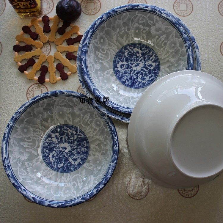 青枝玉蔓汤古简约田园风圆形大汤碗水煮鱼酸菜鱼盆中式釉下彩无铅