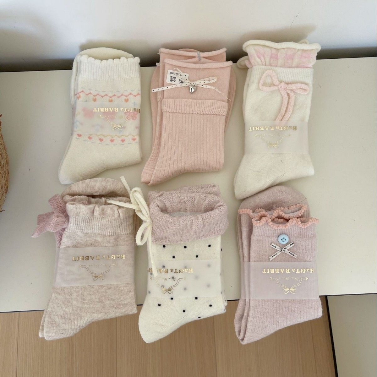 小红书花田兔！粉白组合加厚秋冬暖绒堆堆袜韩系软糯蝴蝶结堆堆袜,女士内衣/男士内衣/家居服,短袜,淘宝优惠券,粉丝福利购,淘宝优惠卷