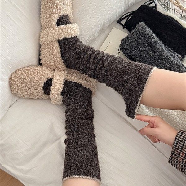 长羊绒小腿袜秋冬加厚保暖纯色发热羊毛小腿袜子女过冬长筒袜撞色,女士内衣/男士内衣/家居服,连裤袜/打底袜,淘宝优惠券,粉丝福利购,淘宝优惠卷