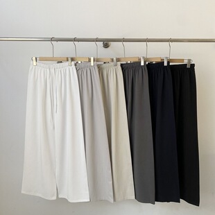 气质抽绳设计日常通勤肌理感阔腿休闲裤 新款 女 2026春季 韩系百搭