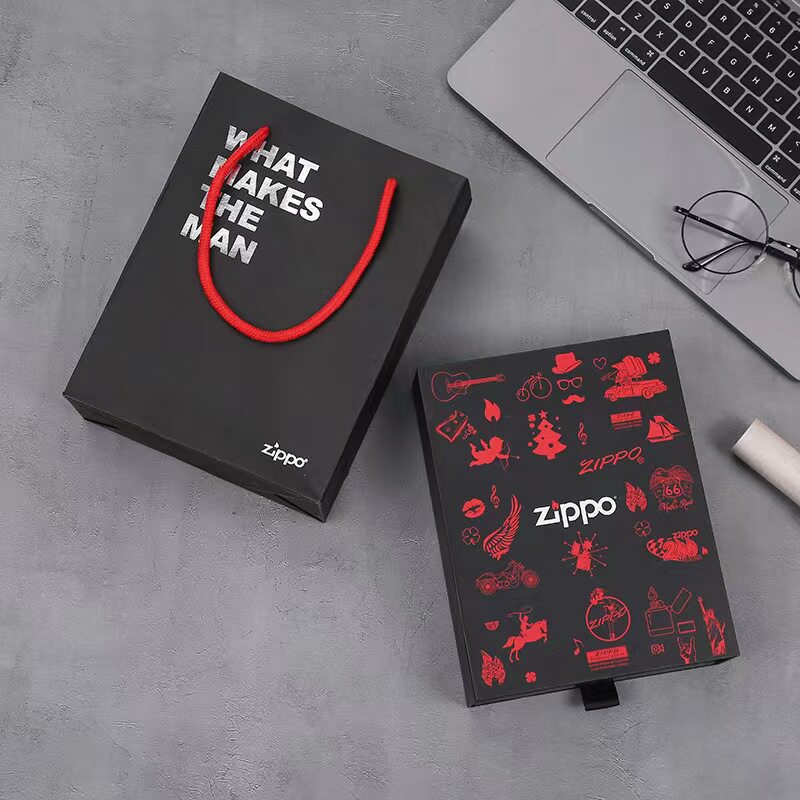 ZIPPO新年圣诞节打火机公司礼盒打火机包装盒三件套厂家套盒