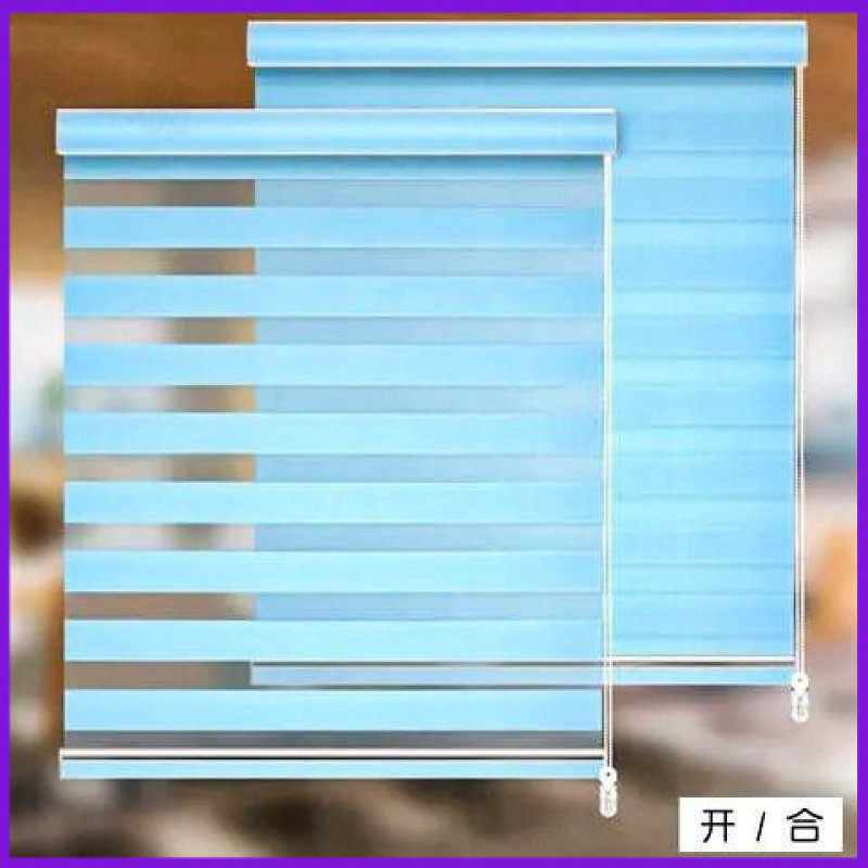 卫生间柔纱帘卷帘百叶窗帘免打孔浴室厕所厨房防水遮光遮阳升降