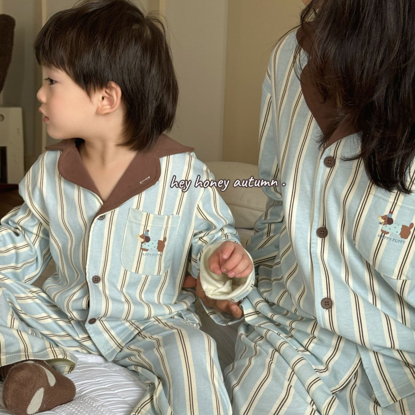 春秋儿童亲子纯棉卡通家居服套装