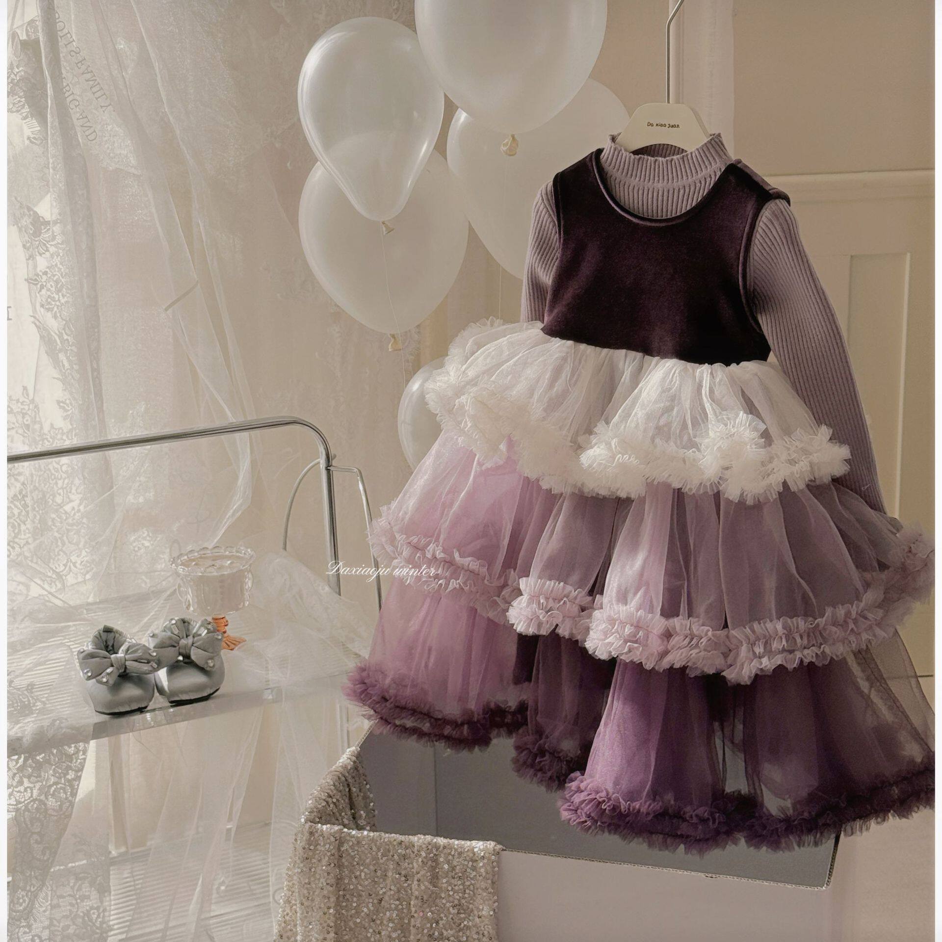 【大小卷】冬季新款女童蓬蓬裙连衣裙-410010