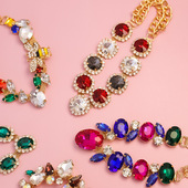 宠物珍珠宝石项链小猫咪狗狗项圈复古贵妇水钻高级装 饰品无声