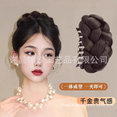 古装 丸子头麻花辫 汉服丸子头盘发民国头饰空姐盘发假发包古装