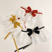 蕾丝花边蝴蝶结宠物项圈猫咪脖圈可爱狗狗口水巾围兜颈圈公主风