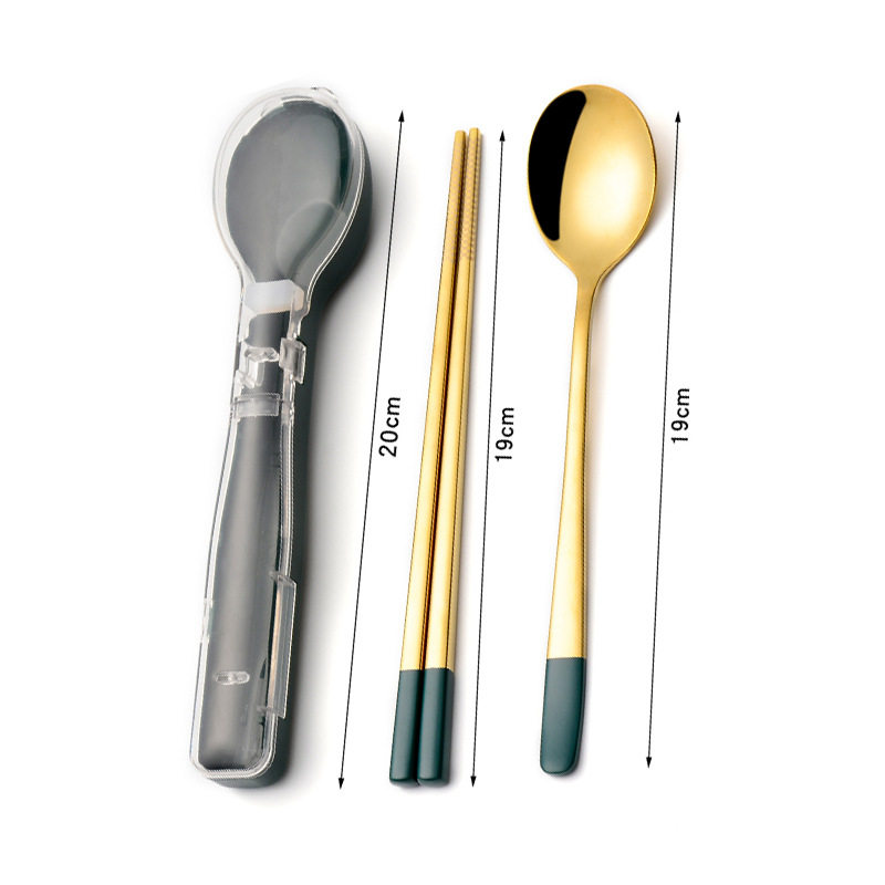 304不锈钢便携餐具三件套礼品餐具户外露营学生餐具勺叉筷套装