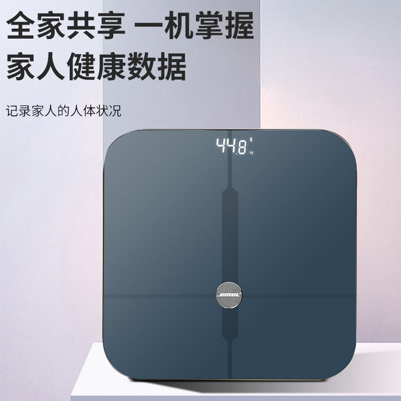 玻璃体脂秤app智能电子称家用人体秤体重秤usb充电健康秤