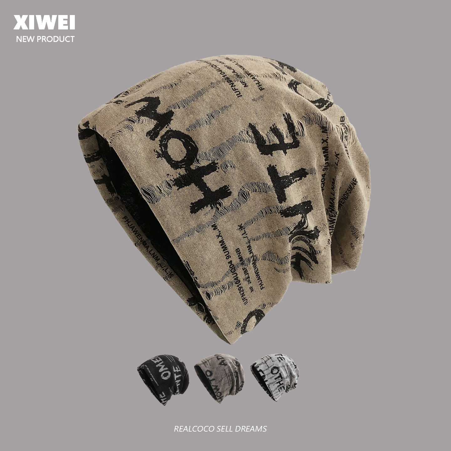 复古破洞堆堆帽子保暖大码针织帽