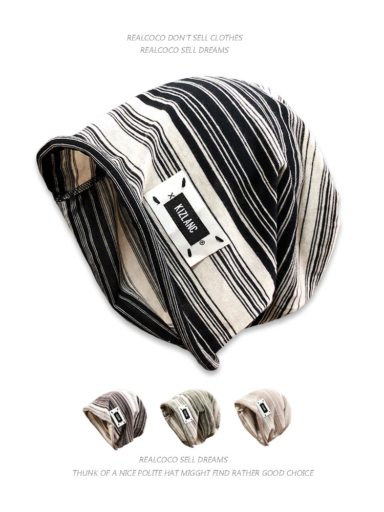 夏季薄棉纱堆堆帽女日系条纹贴布宽松包头帽网红潮人出街时尚穿搭,服饰配件/皮带/帽子/围巾,帽子,淘宝优惠券,粉丝福利购,淘宝优惠卷