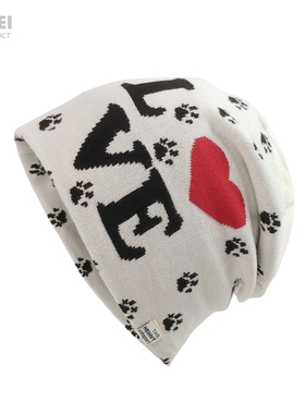 韩版猫爪LOVE保暖显脸小针织帽