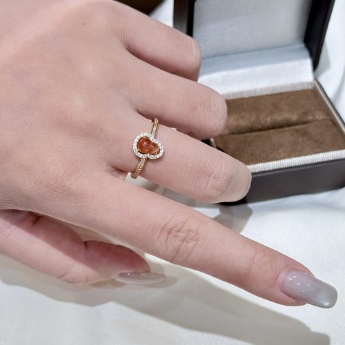 富瘦双全s925纯银天然金太阳葫芦戒指女轻奢小众设计精致招财指环