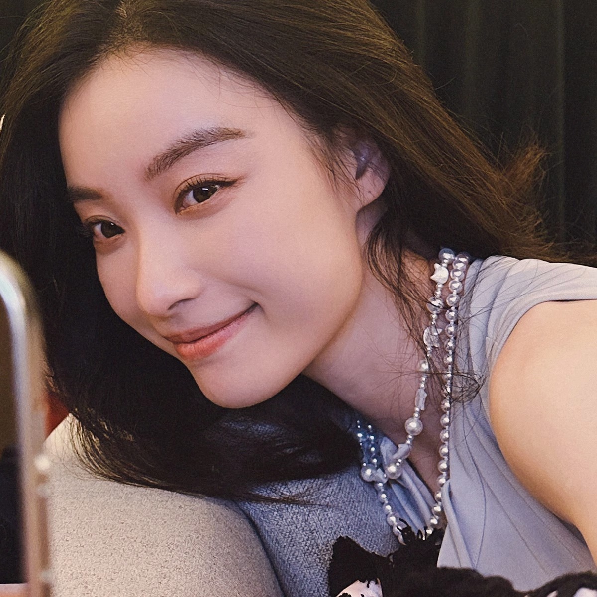 倪妮同款猫咪施家珍珠项链女小众设计轻奢高级感毛衣链秋冬纯银