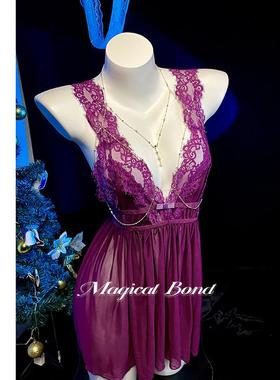 紫色高级感诱惑蕾丝御姐睡