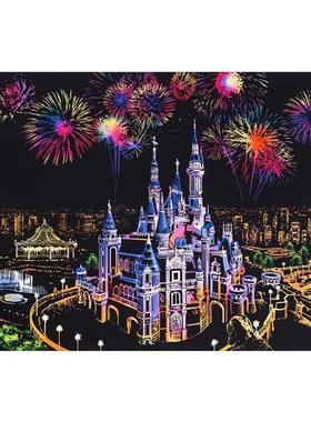 Creative DIY Scratch Bright City Night View Scraping Paintin