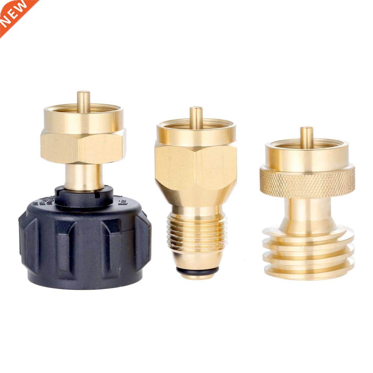 3 PCS Brass QCC1/POL Propane Adapter Set Refll Adapter Stea