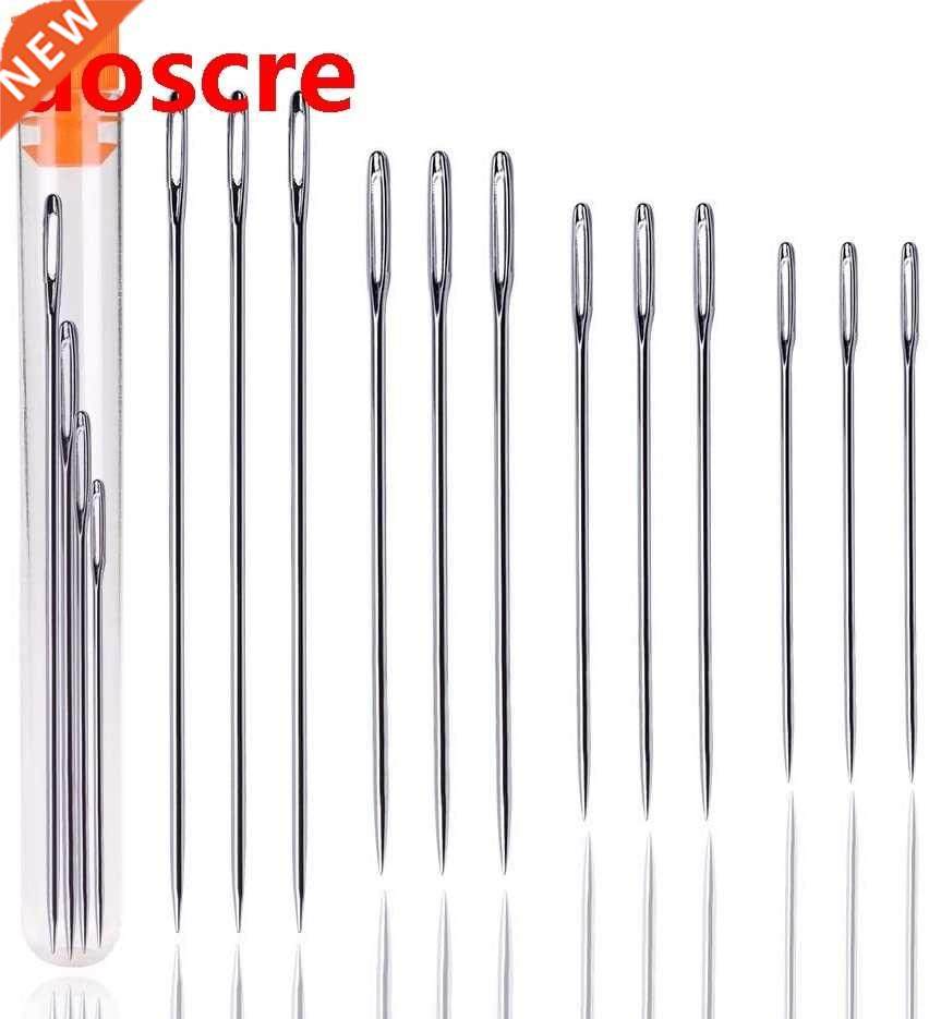 12PCS Large Eye Stainless Steel Sewing Needles, 9PCS Sewing