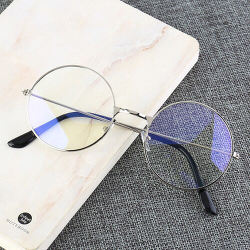 Round Shape Blue Light Glasses Vintage Round Metal Frame Gla