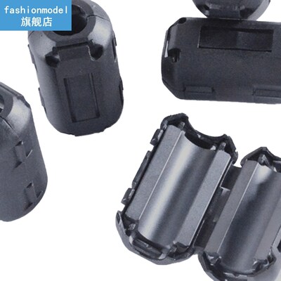 New 5pcs Black Plastic Clip On EMI RFI Noise Suppressor 5mm