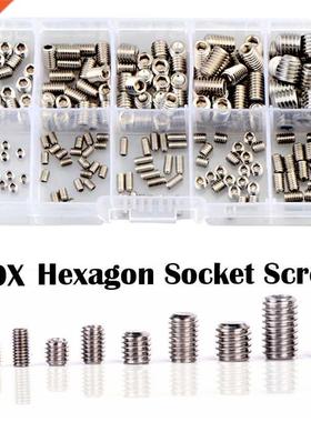 220pcs M3 M4 M5 M6 M8 Flat Point Set Screw 304 Stainless Ste