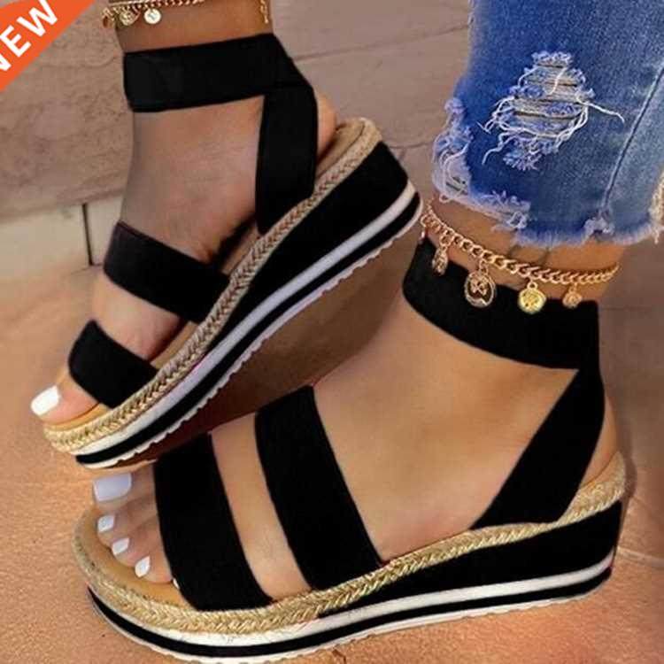 Sandals Women Summer Wedges Platform Ladies Fashion Candy Co