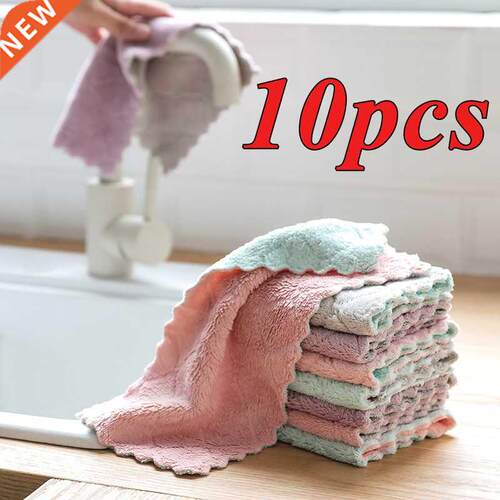 10pcs Super Absorbent Microfiber Kitchen Dish Cloth High-eff