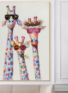Cartoon Giraffes family Poster Wall Art Decor Canvas Paintin