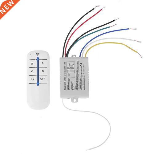4 Relay 220V Wireless Remote Control Switch ON/OFF 220V Lamp