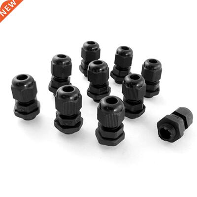 PG7 Black Cable Glands Joints 10 Pcs